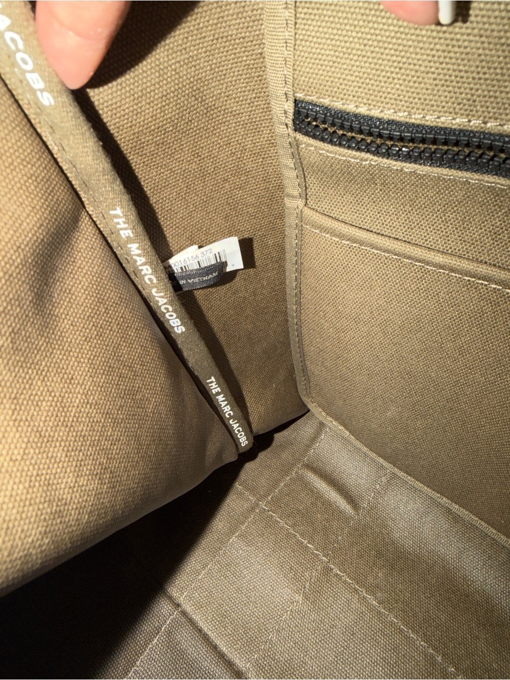 Marc Jacobs Olive Canvas Tote with White Logo - Picture 5 of 5